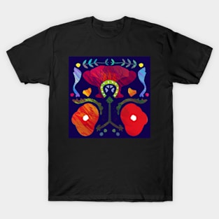 Bali Flowers  Navy T-Shirt